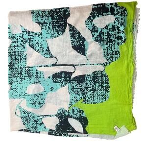 DVF Diane Von Furstenberg “Celeste” Cotton Scarf Wrap, Batik, Casual, Coastal